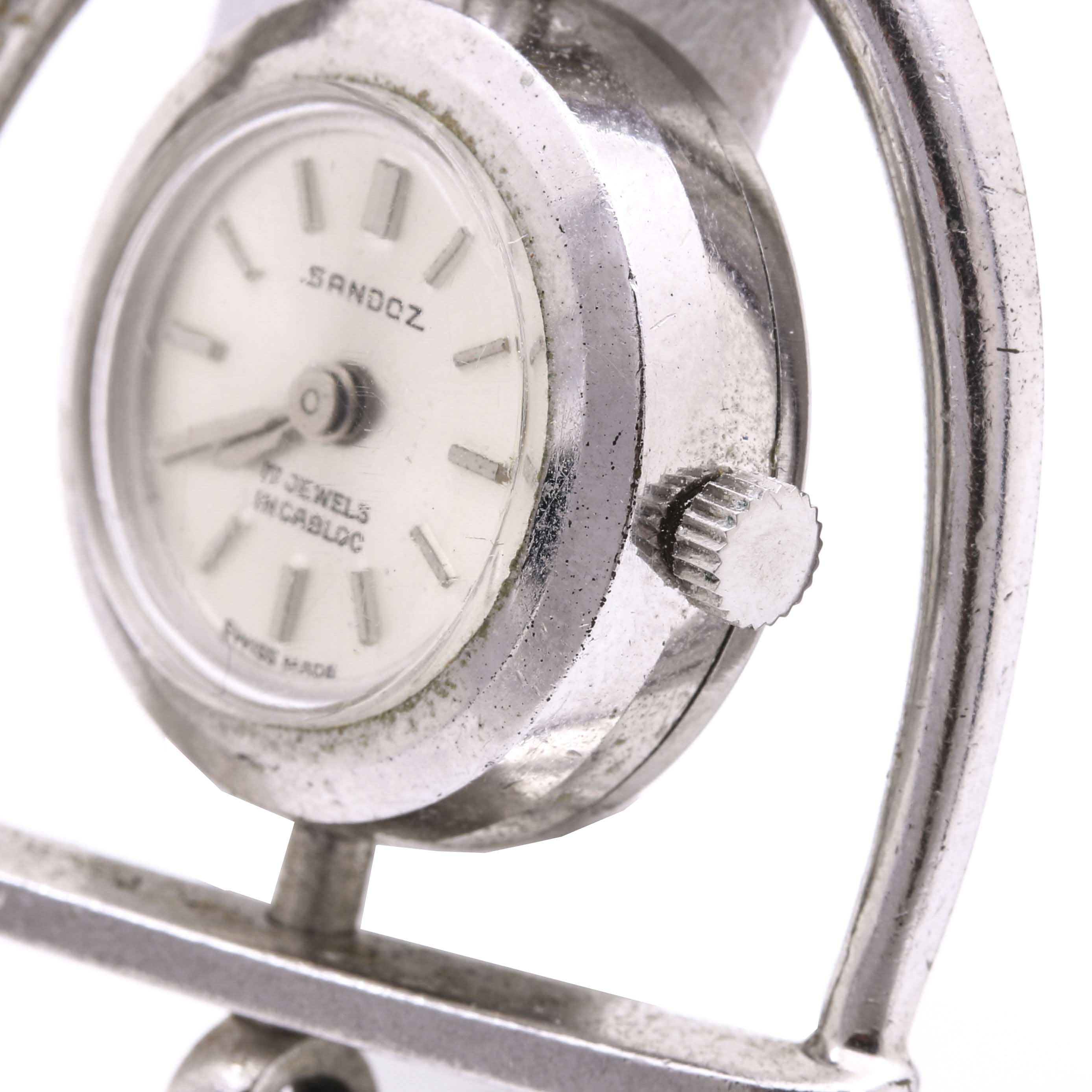 Sandoz Stainless Steel Swivel Watch