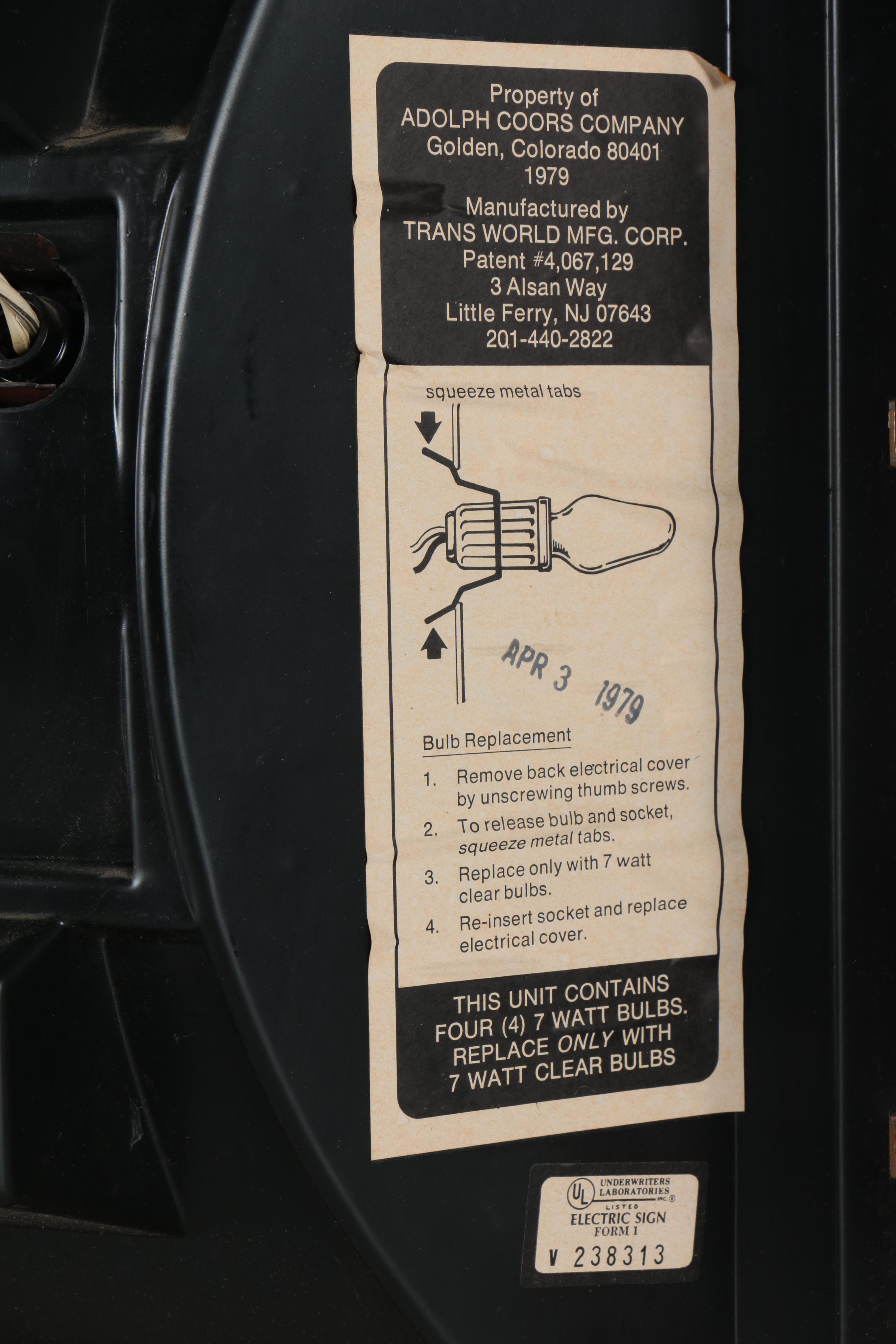 Electric Coors Beer Pub Mirror