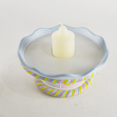 Party Lite Birthday Cake Ceramic Candle Holder