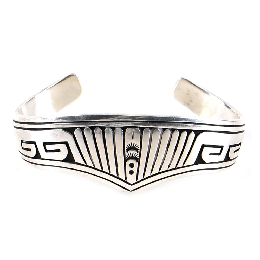 Hopi Style Sterling Silver Cuff Bracelet