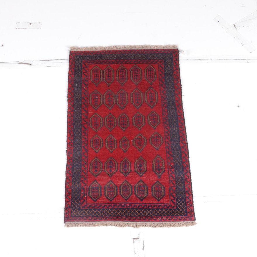 Hand-Knotted Central Asian Tribal Accent Rug