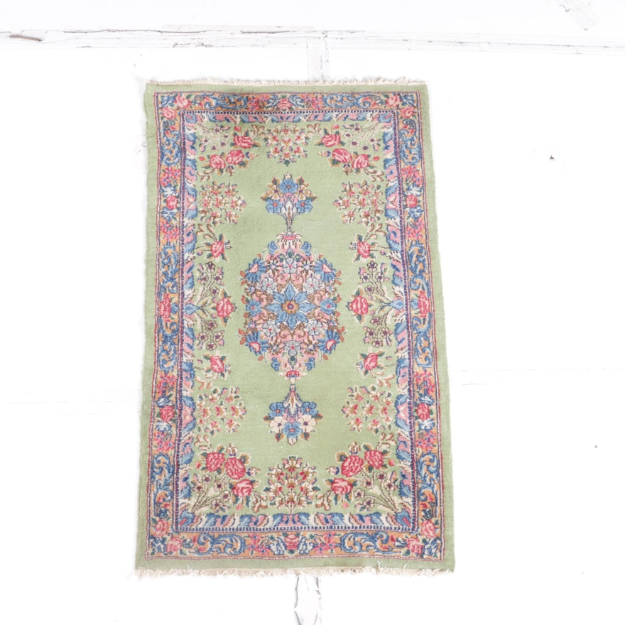 Hand-Knotted Kerman Wool Area Rug