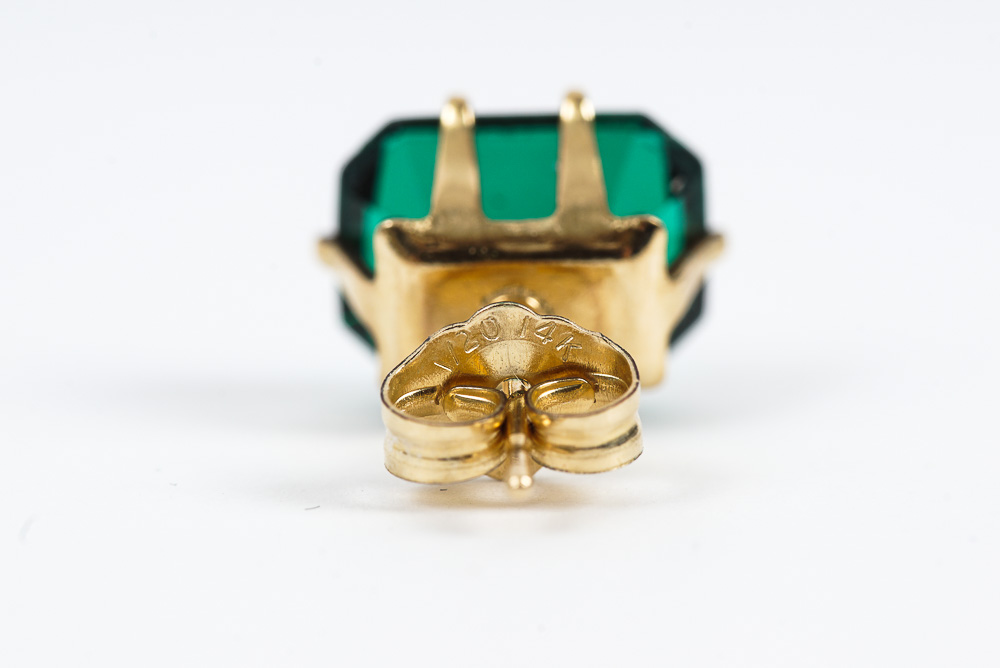 Gold Filled Earrings with Synthetic Sapphires, Synthetic Emeralds and CZs