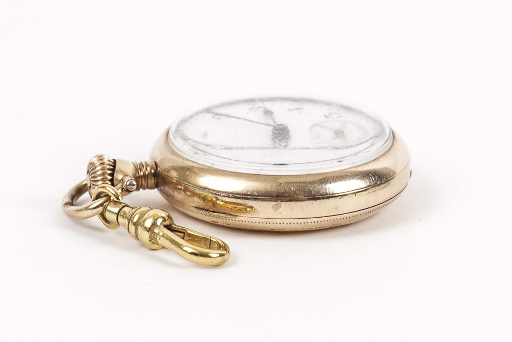 Elgin 10K Yellow Gold Pocket Watch and 14K Gold Filled Chain