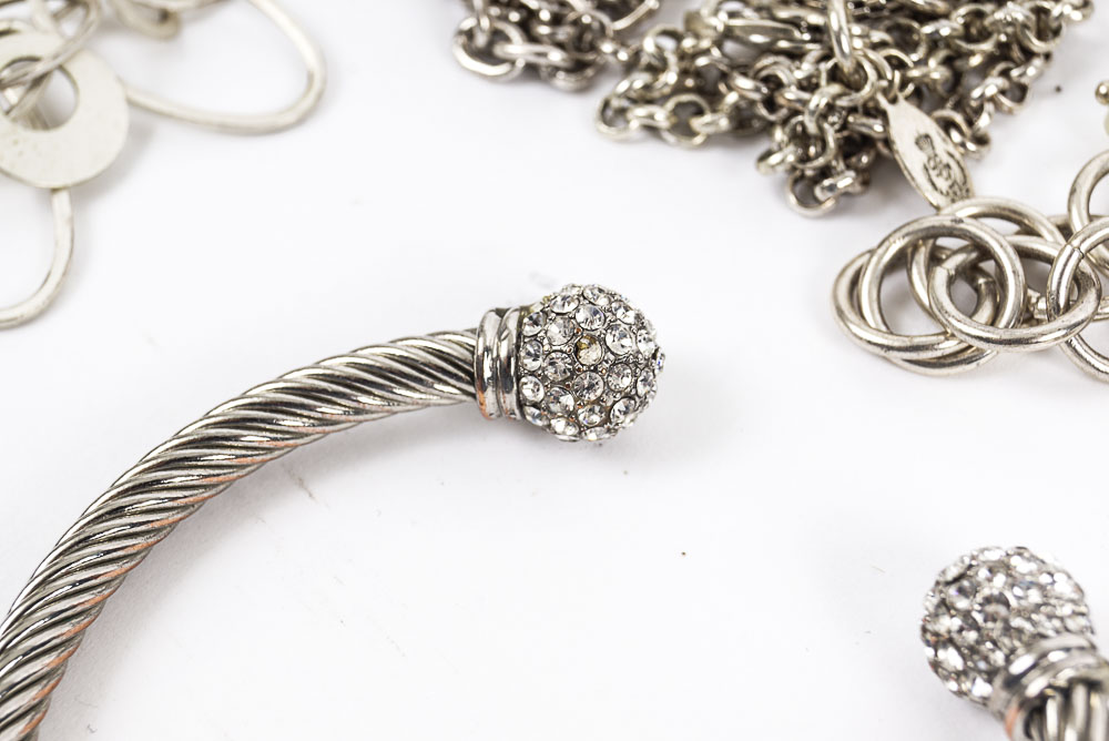 Collection of Silver Tone Costume Jewelry