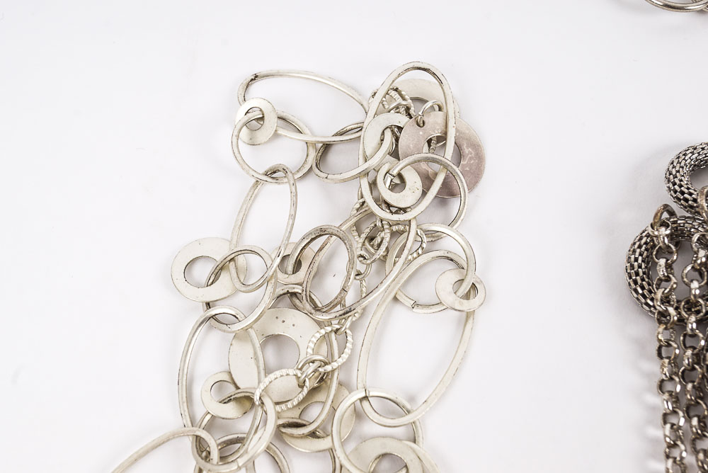 Collection of Silver Tone Costume Jewelry