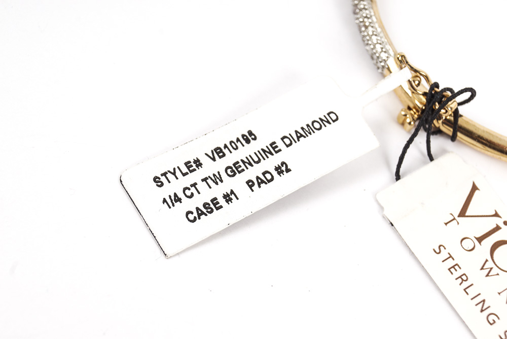 14K Gold Plated Sterling Silver Pave' Diamond Bracelets