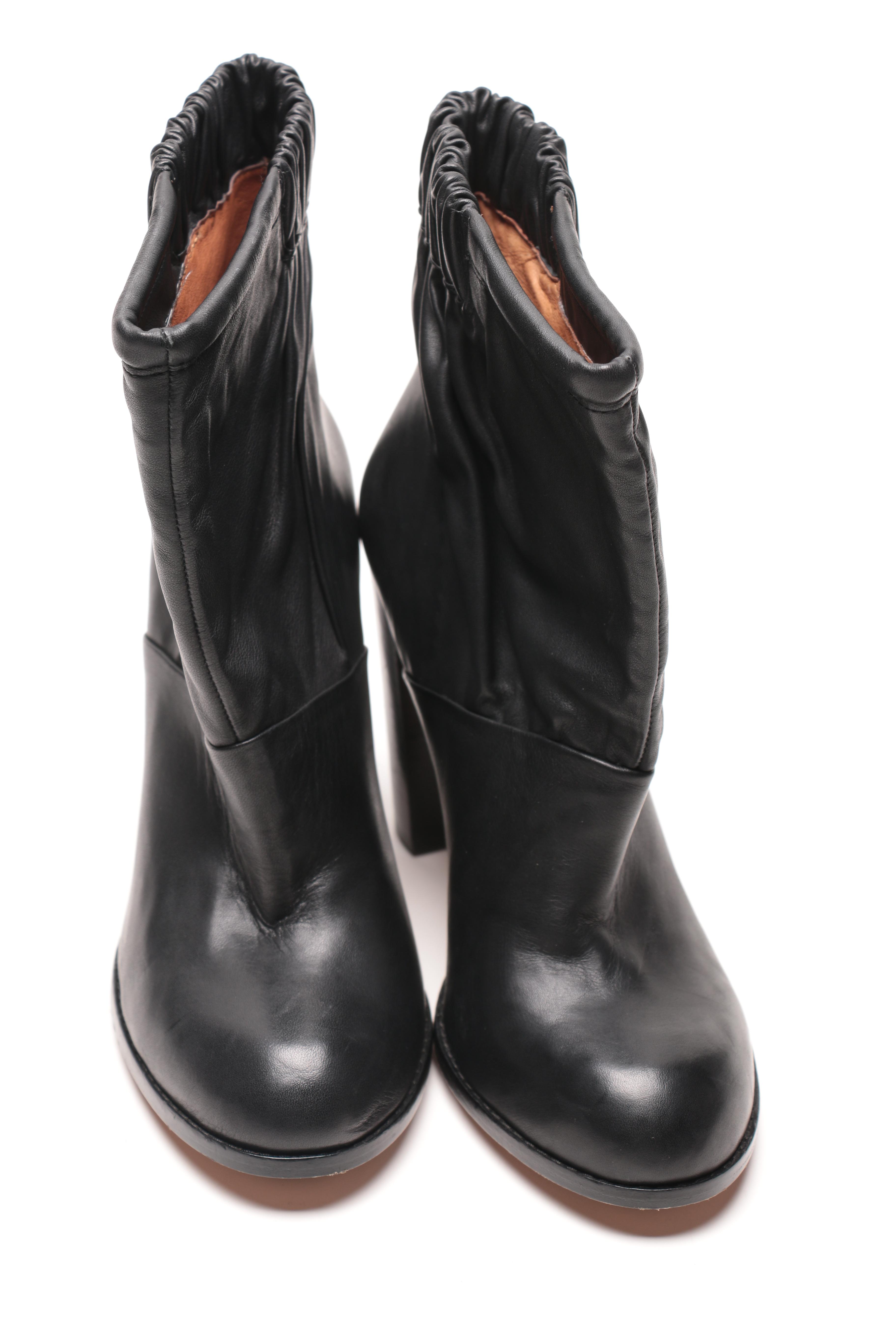 Three Pairs of Black Leather Ankle Boots Including Vera Wang Lavender
