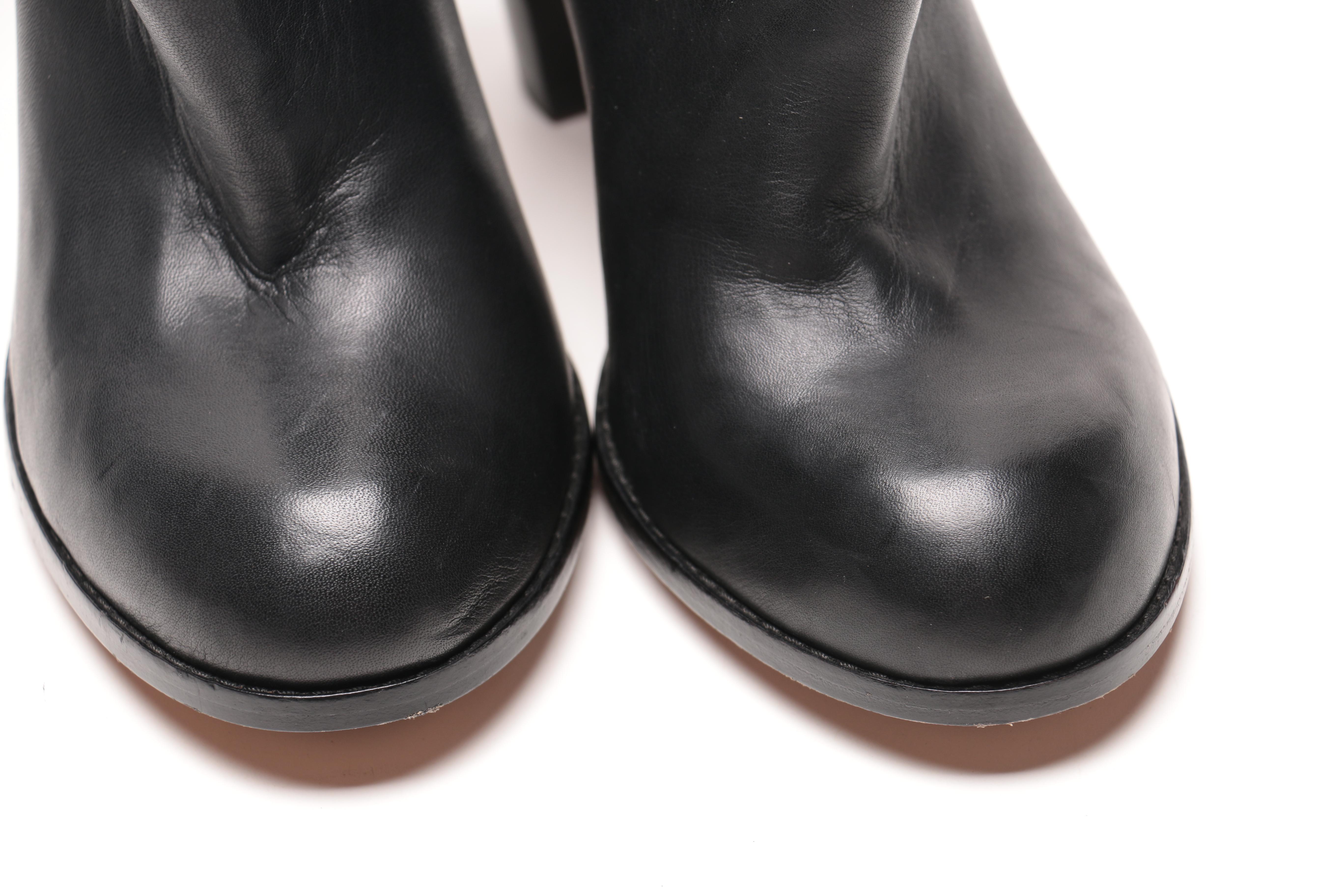 Three Pairs of Black Leather Ankle Boots Including Vera Wang Lavender