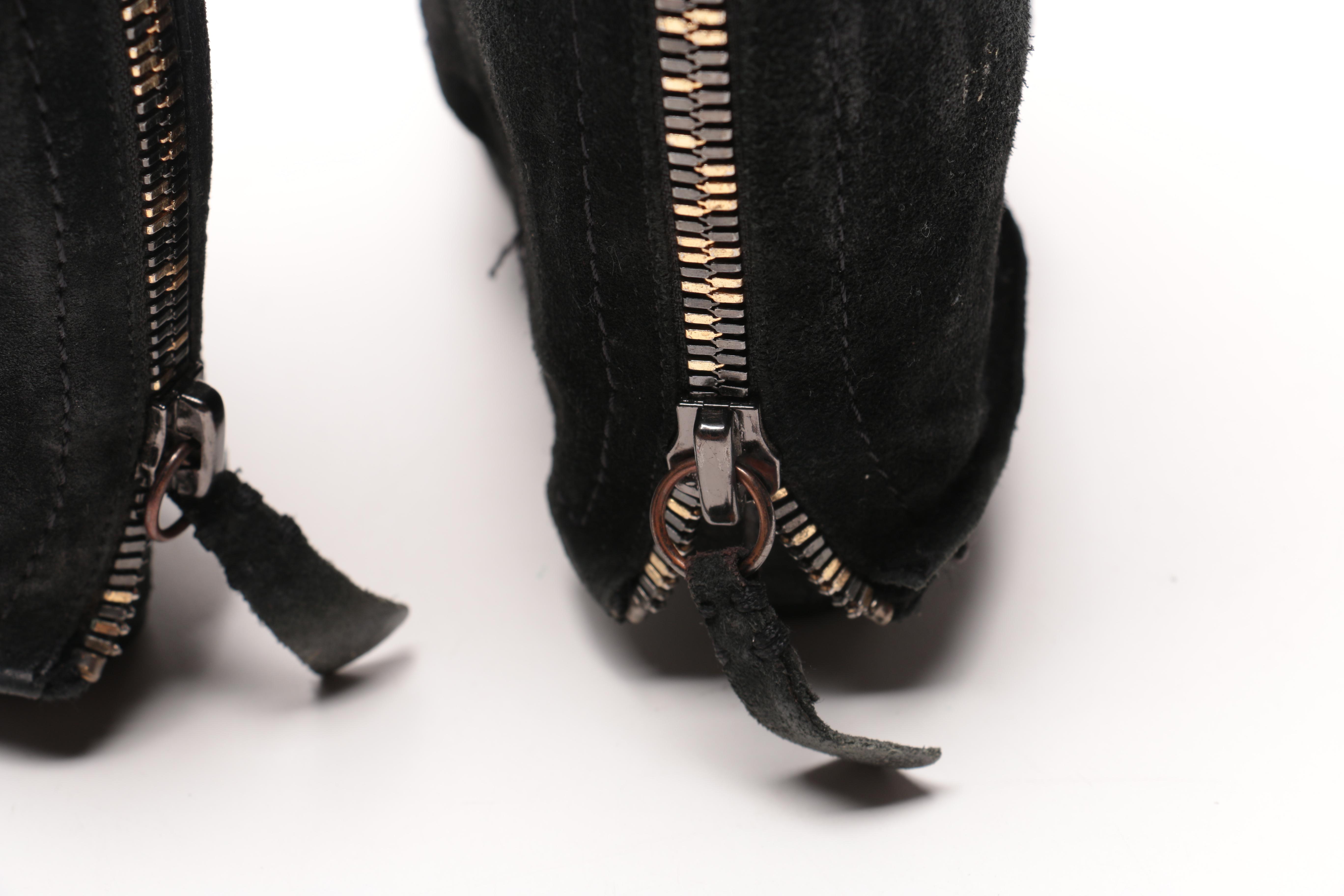 Three Pairs of Black Leather Ankle Boots Including Vera Wang Lavender