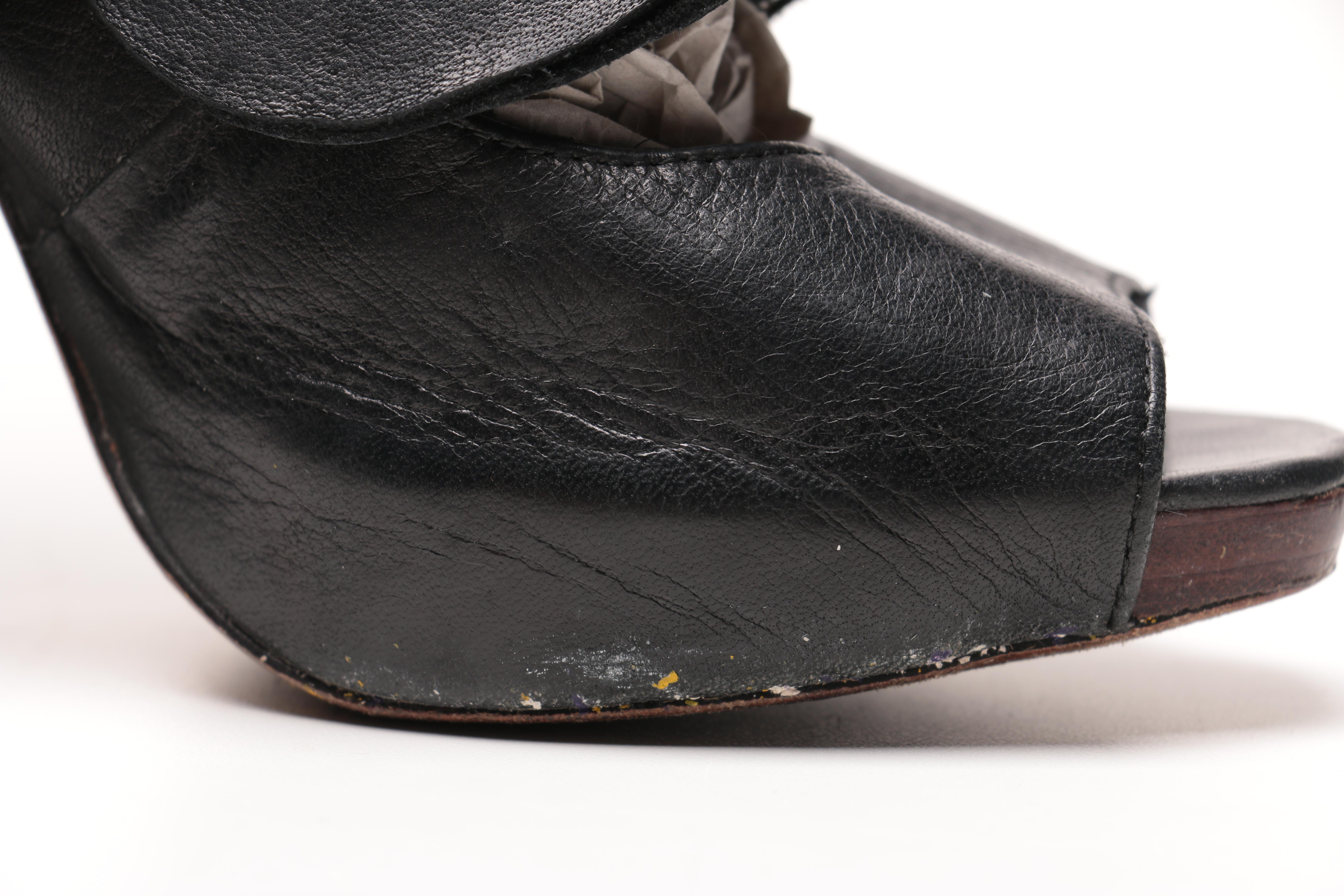 Three Pairs of Black Leather Ankle Boots Including Vera Wang Lavender