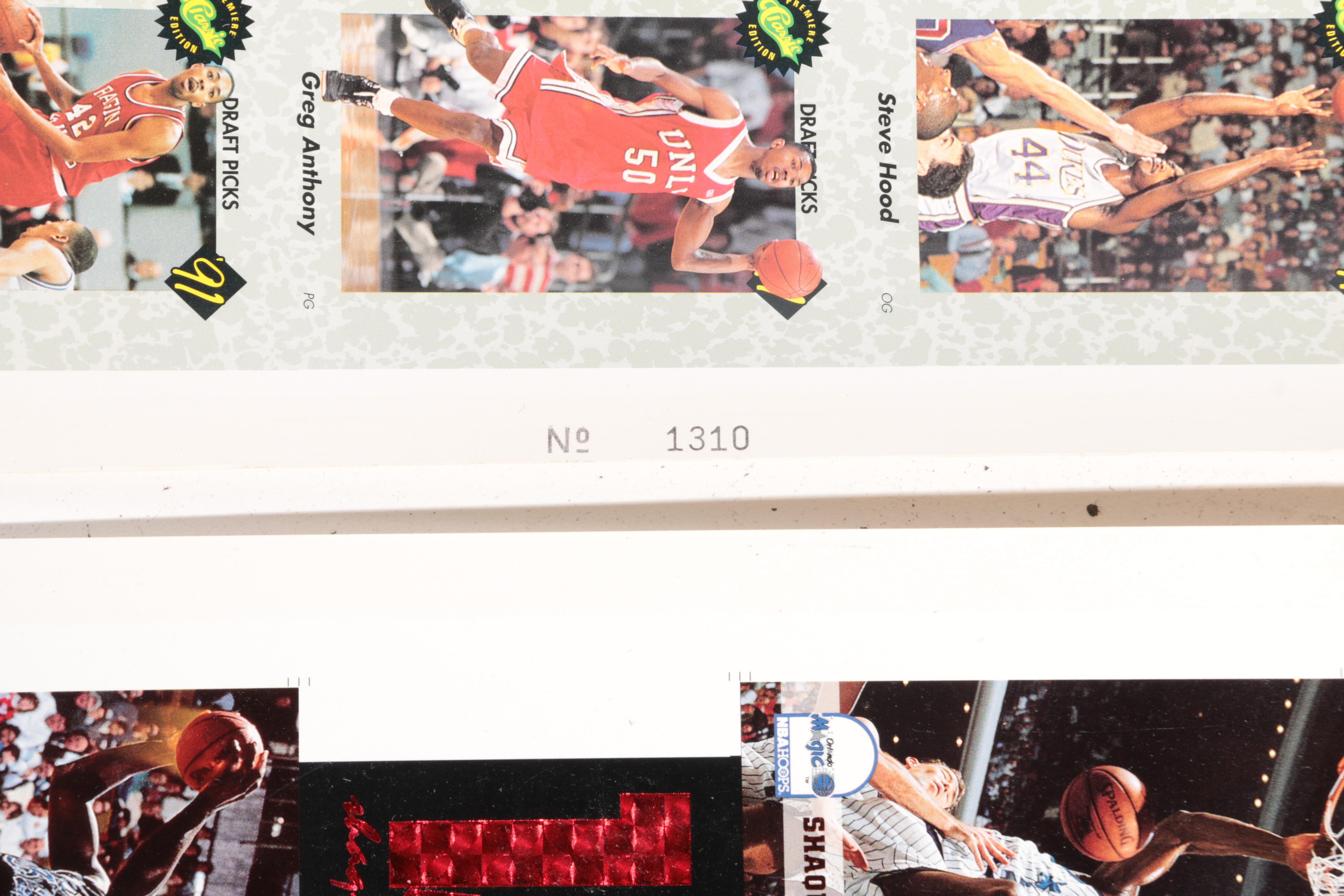 Classic Basketball Trading Card Press Sheets and Plaque Featuring Shaq