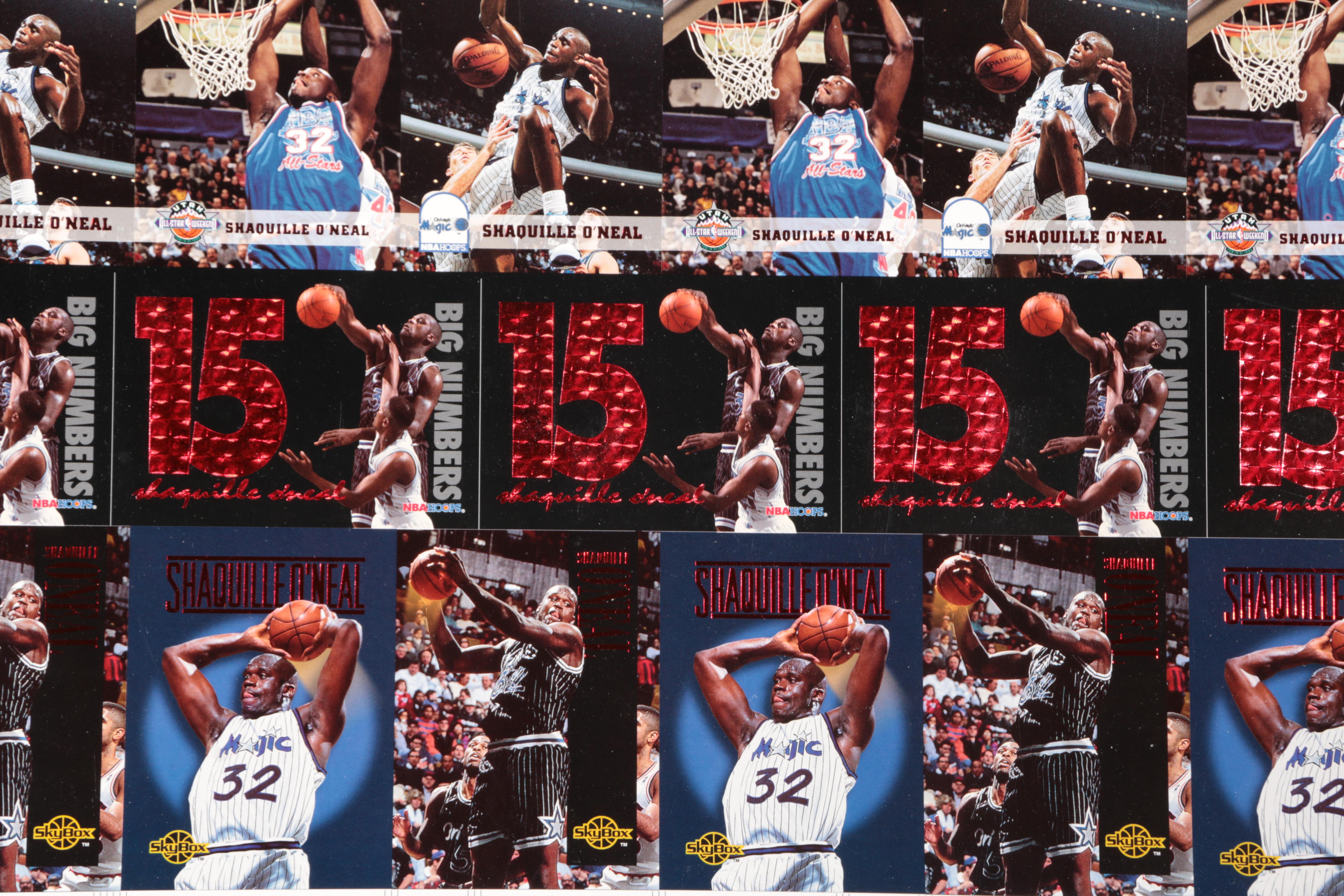 Classic Basketball Trading Card Press Sheets and Plaque Featuring Shaq