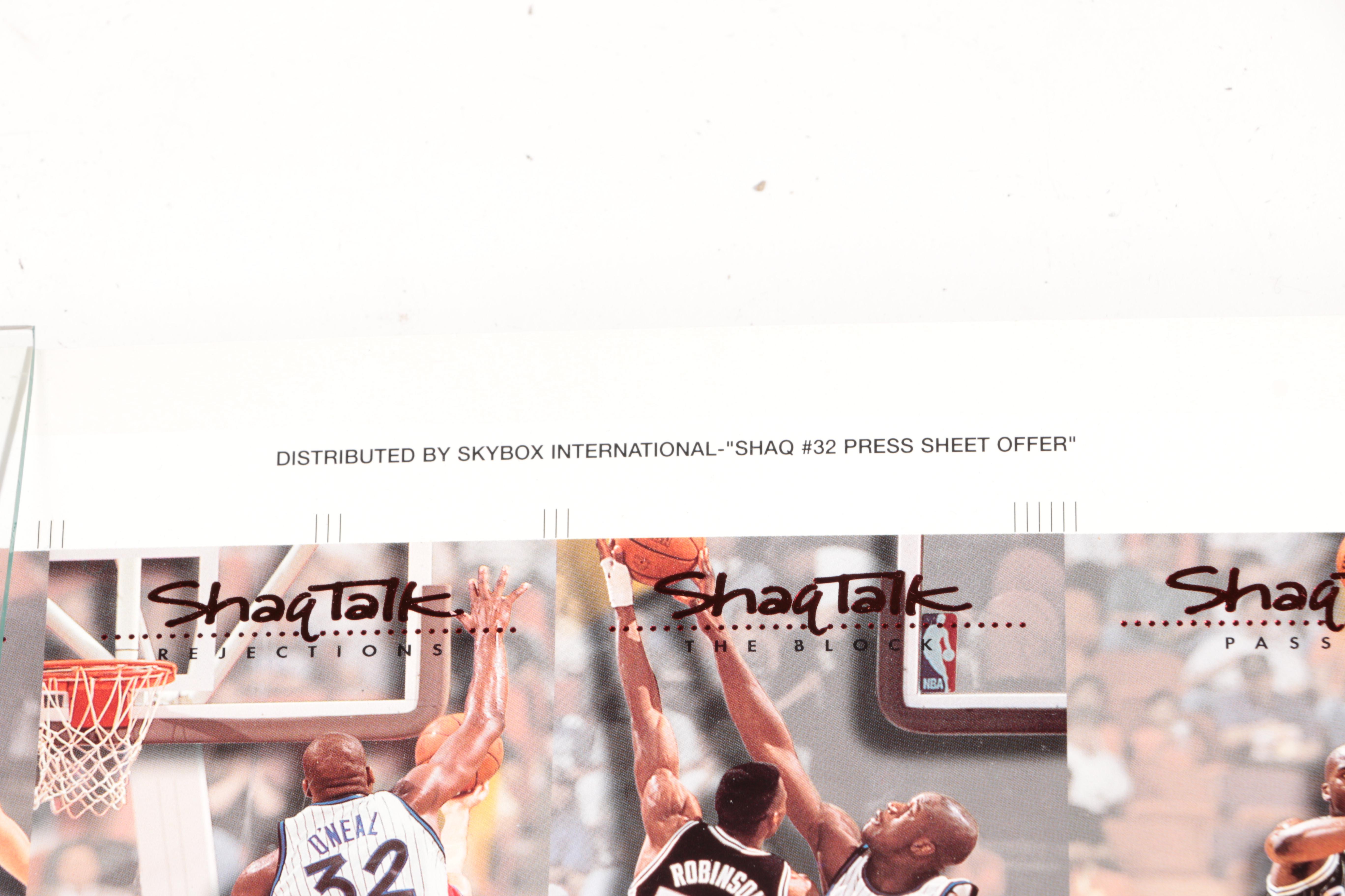 Classic Basketball Trading Card Press Sheets and Plaque Featuring Shaq