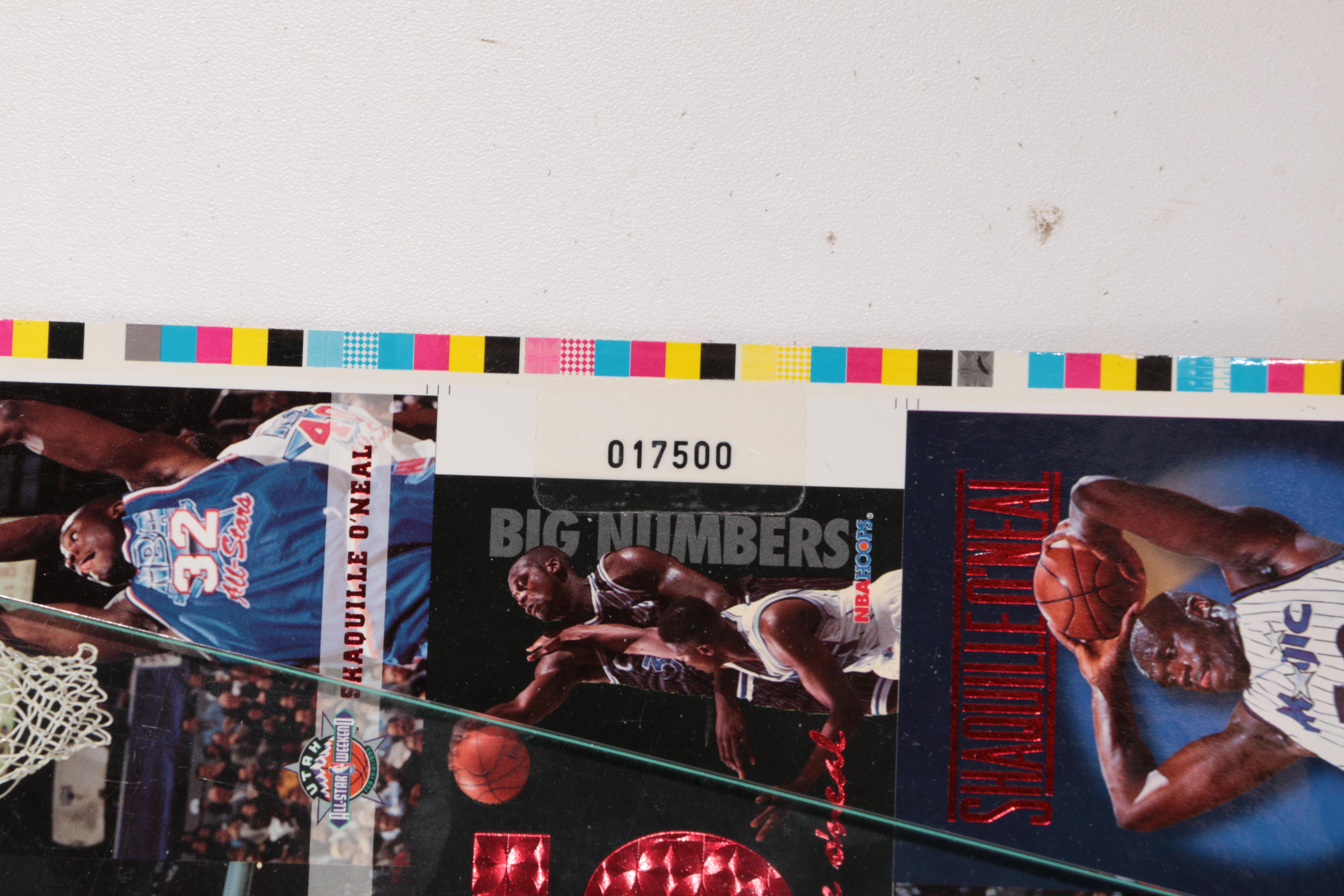 Classic Basketball Trading Card Press Sheets and Plaque Featuring Shaq