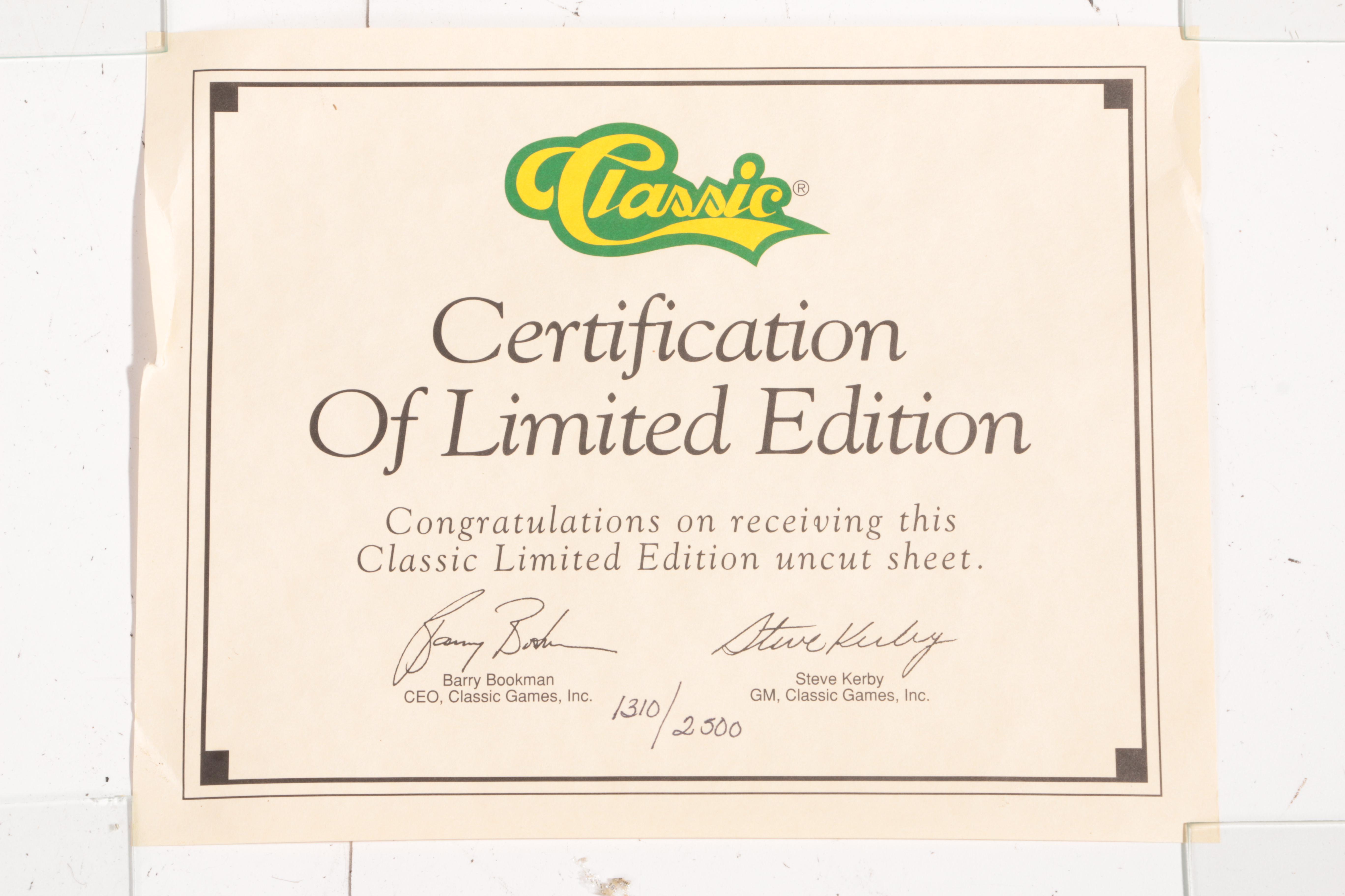 Classic Basketball Trading Card Press Sheets and Plaque Featuring Shaq