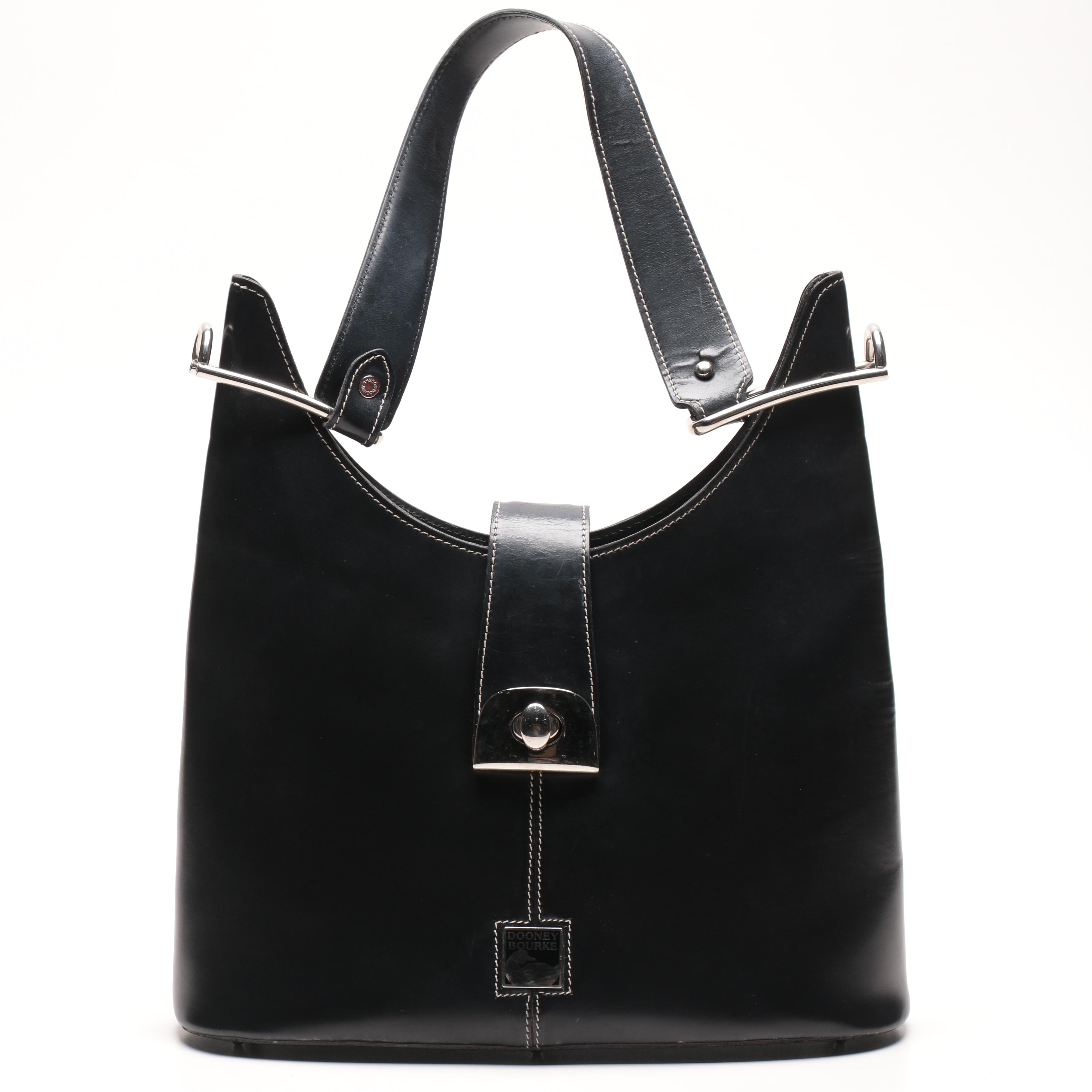 Dooney & Bourke Black Leather Bucket Bag