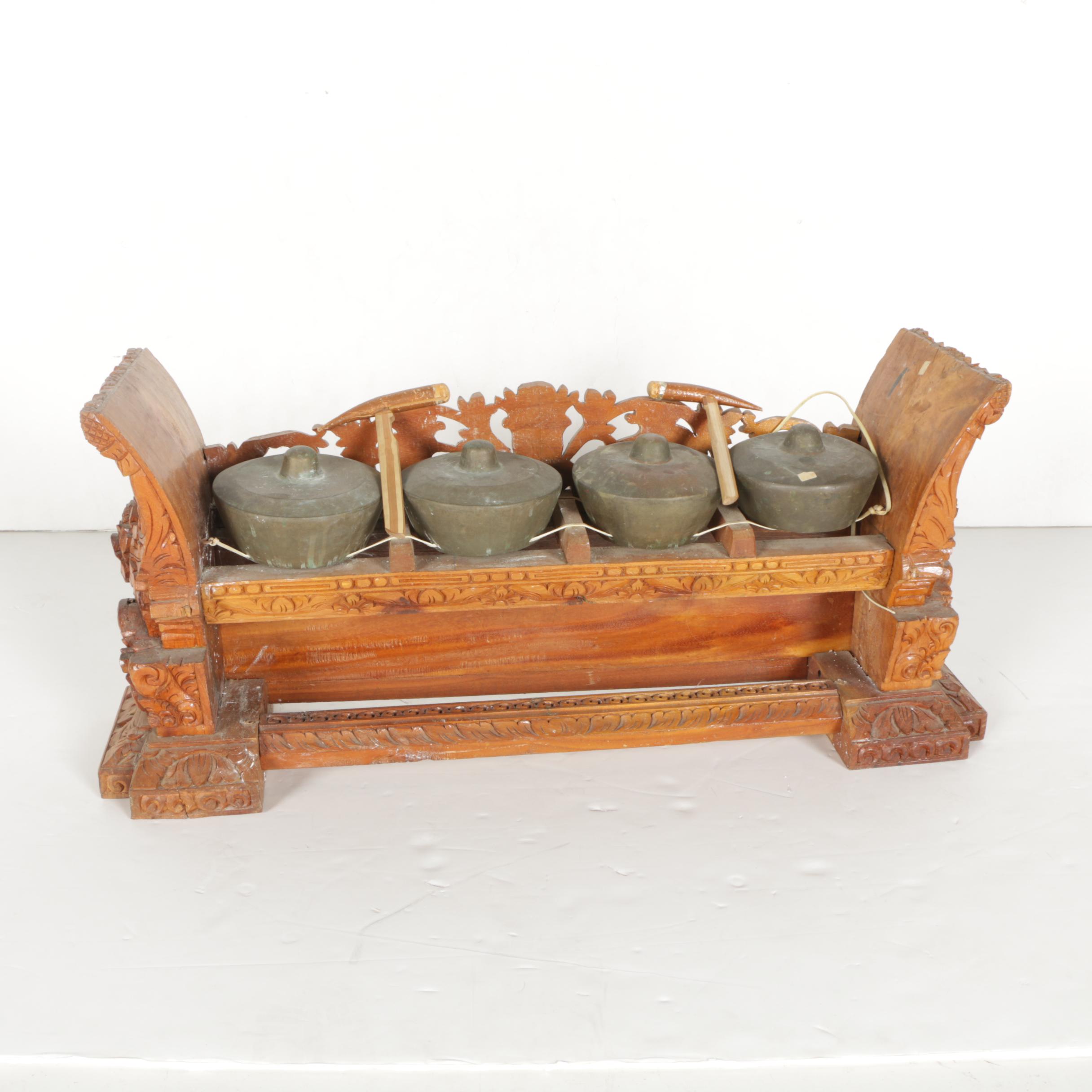 Indonesian Reyong Percussion Instrument with Two Mallets