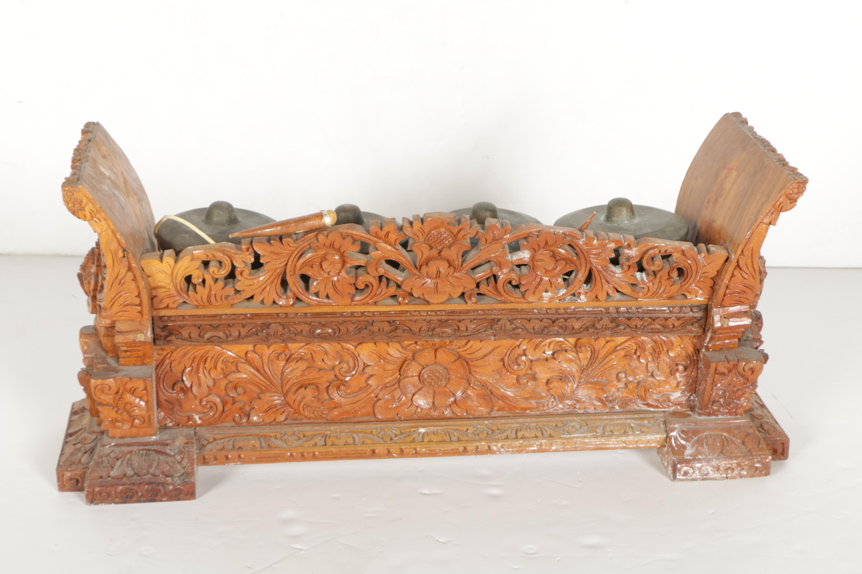 Indonesian Reyong Percussion Instrument with Two Mallets