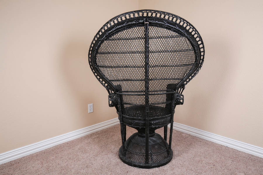 Vintage Woven Wicker Armchair