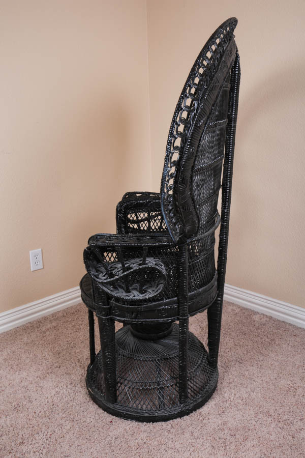 Vintage Woven Wicker Armchair