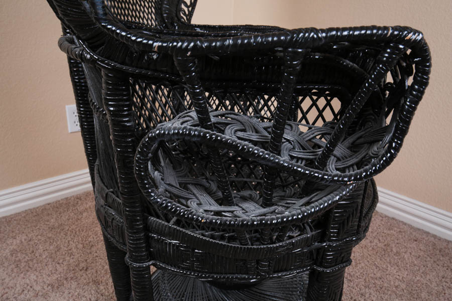 Vintage Woven Wicker Armchair