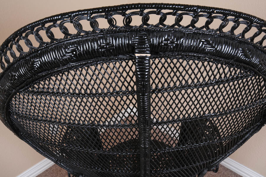Vintage Woven Wicker Armchair