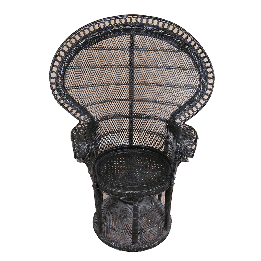 Vintage Woven Wicker Armchair