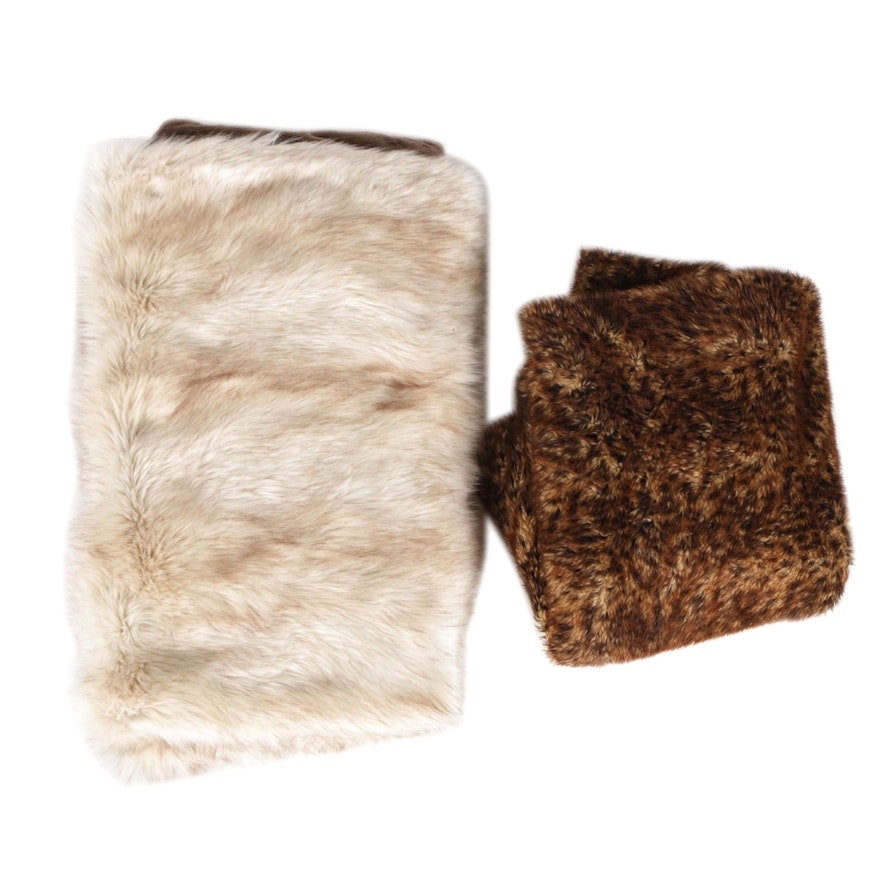 Two Faux Fur Blankets