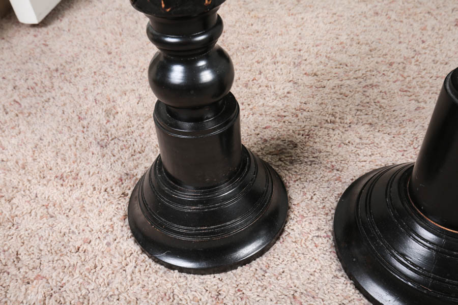 Group of Wood Pillar Candle Stands