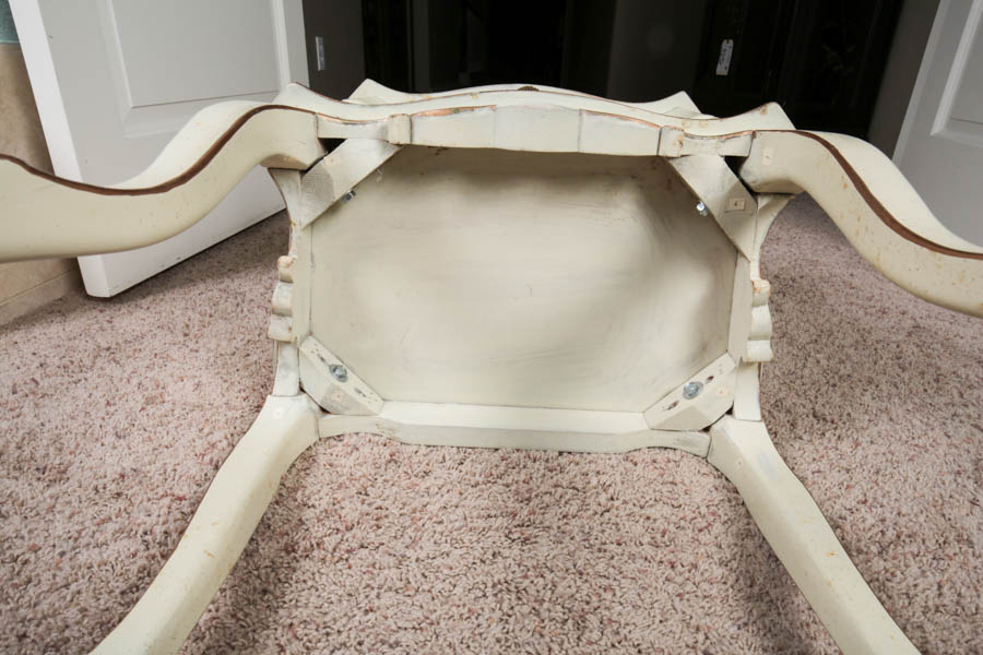 Small French Style Side Chest with Gold and Pastel Floral Motifs