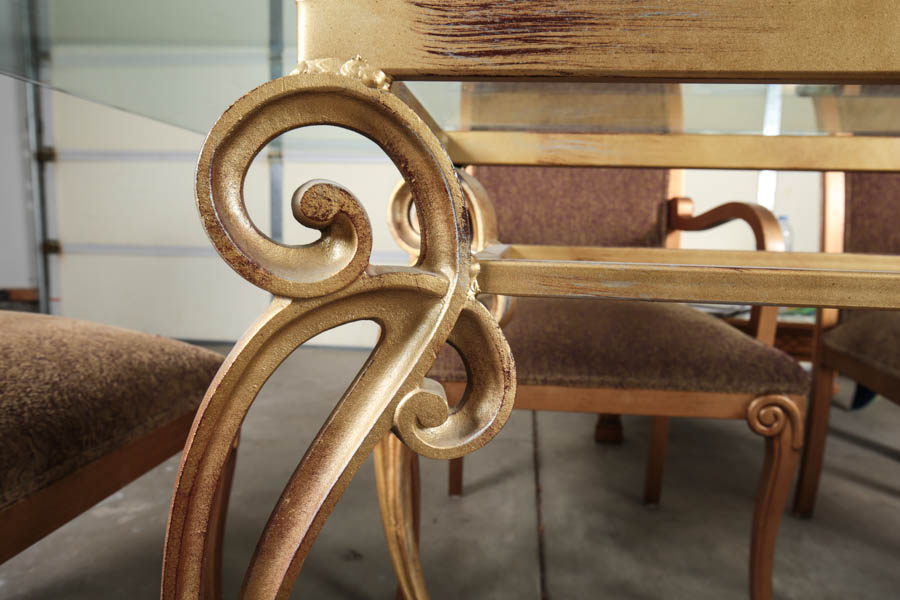 Glass Top Dining Table and Chairs