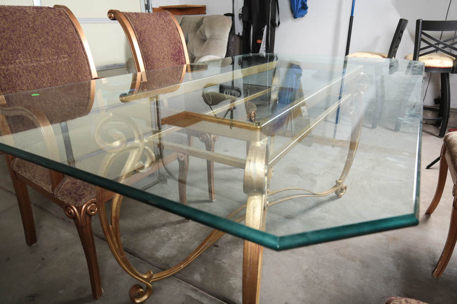 Glass Top Dining Table and Chairs