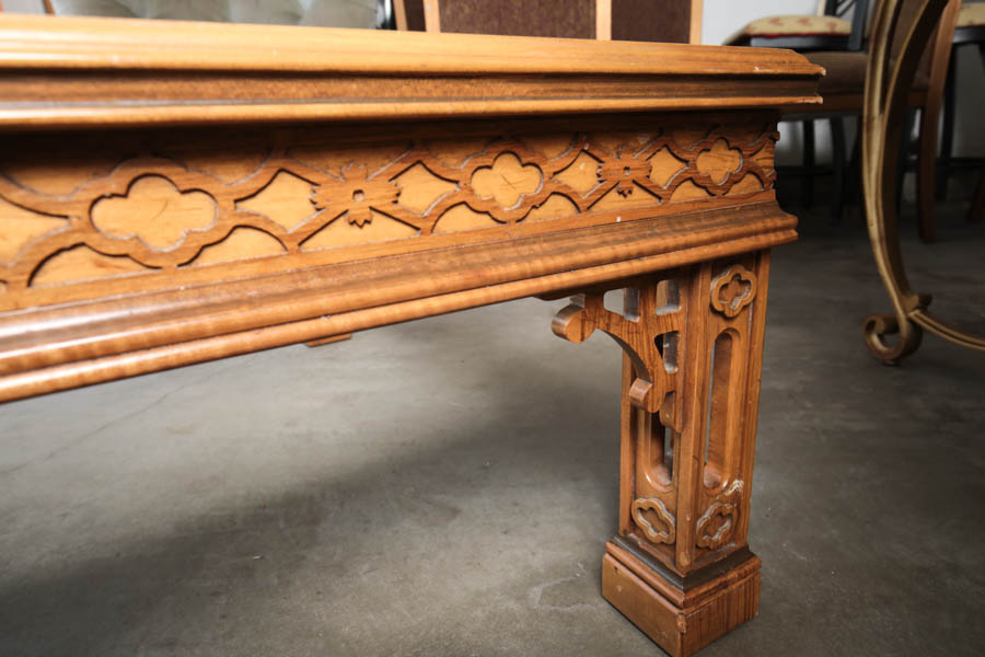 Contemporary Chinese Chippendale Style Glass Top Coffee Table