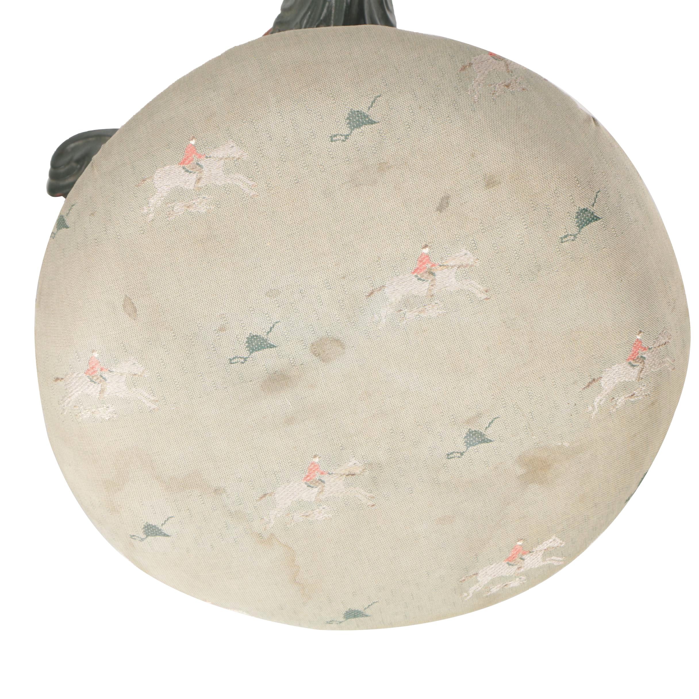 Antique Piano Stool With Cast Iron Legs