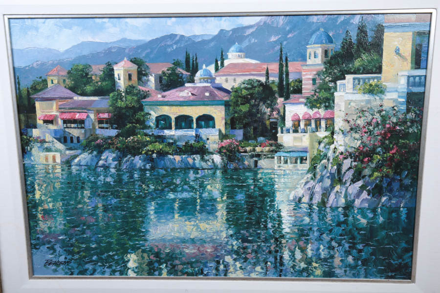 Howard Behrens Limited Edition Reproduction Oil Painting "Reflections of Italy"