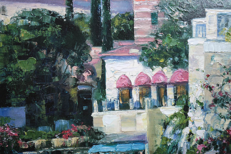 Howard Behrens Limited Edition Reproduction Oil Painting "Reflections of Italy"