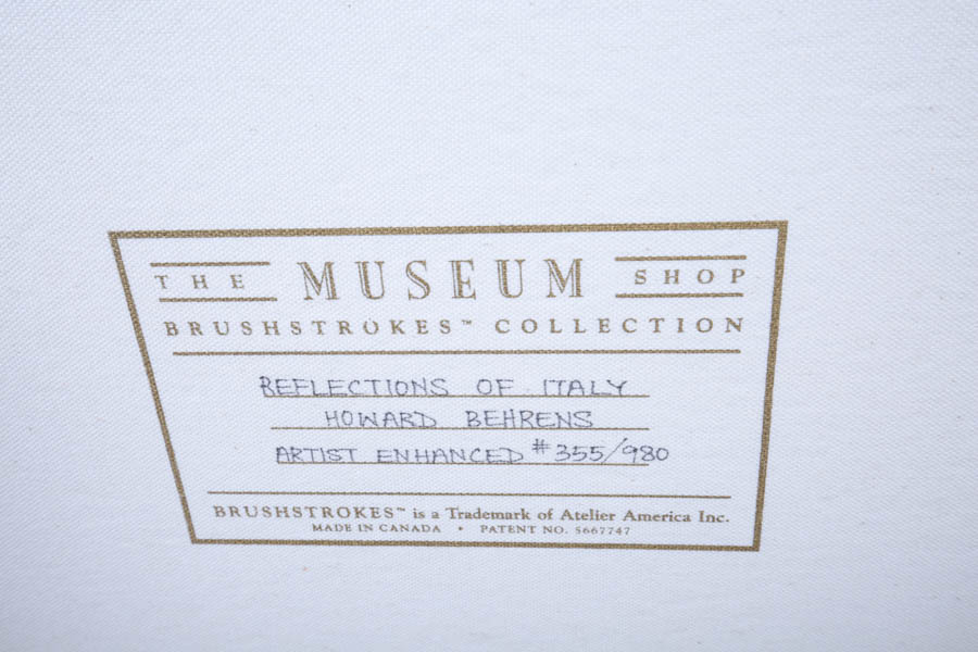 Howard Behrens Limited Edition Reproduction Oil Painting "Reflections of Italy"