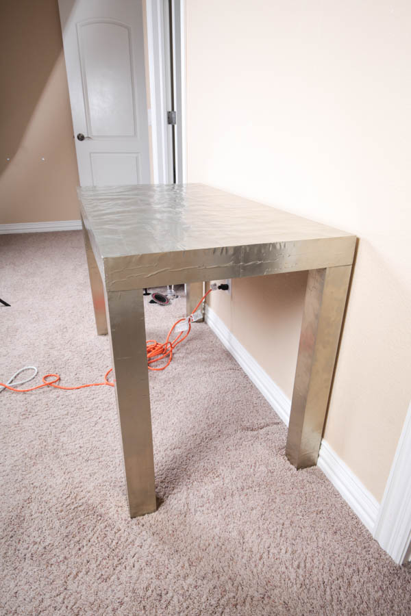 Contemporary Silver Tone Table