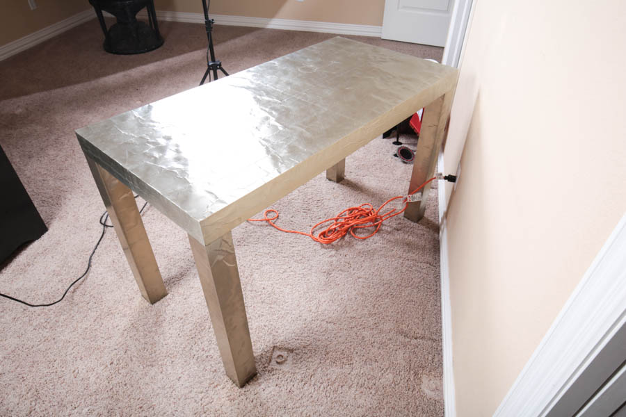 Contemporary Silver Tone Table