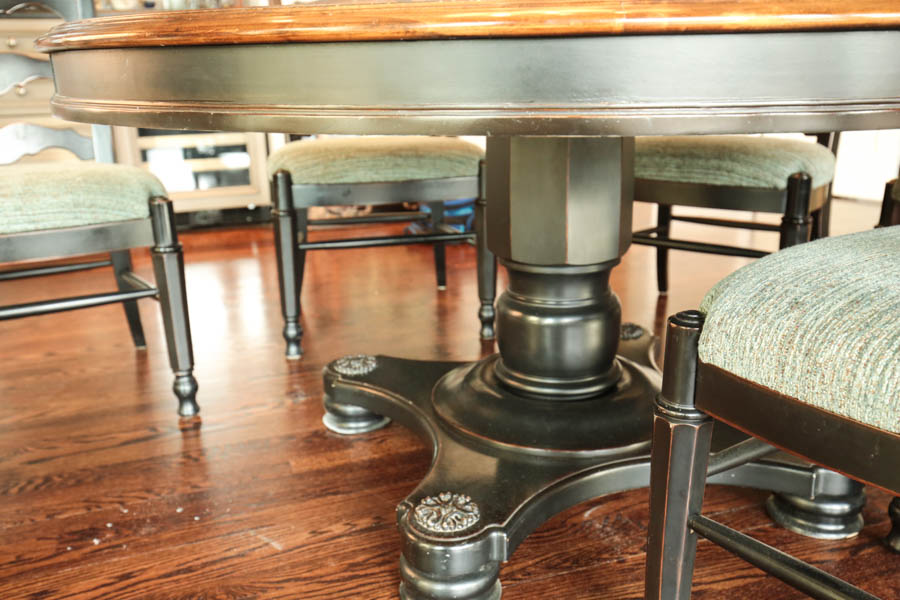 Round Dining Table and Six Chairs