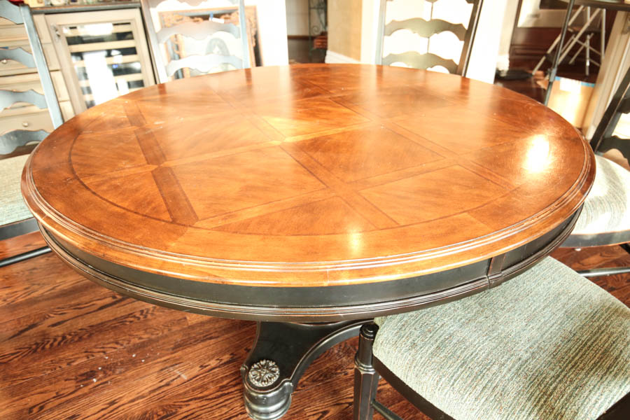 Round Dining Table and Six Chairs