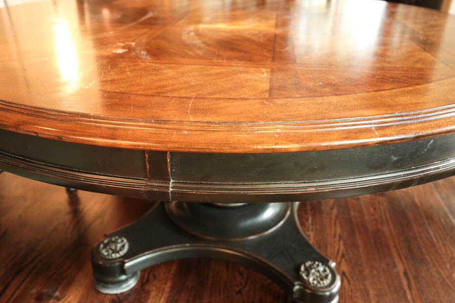 Round Dining Table and Six Chairs