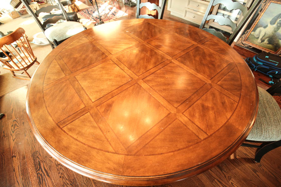 Round Dining Table and Six Chairs