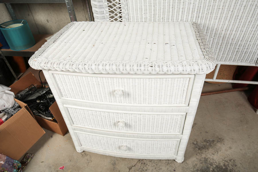 "Bristol Collection for Pier1" Wicker Chest and Matching Headboard