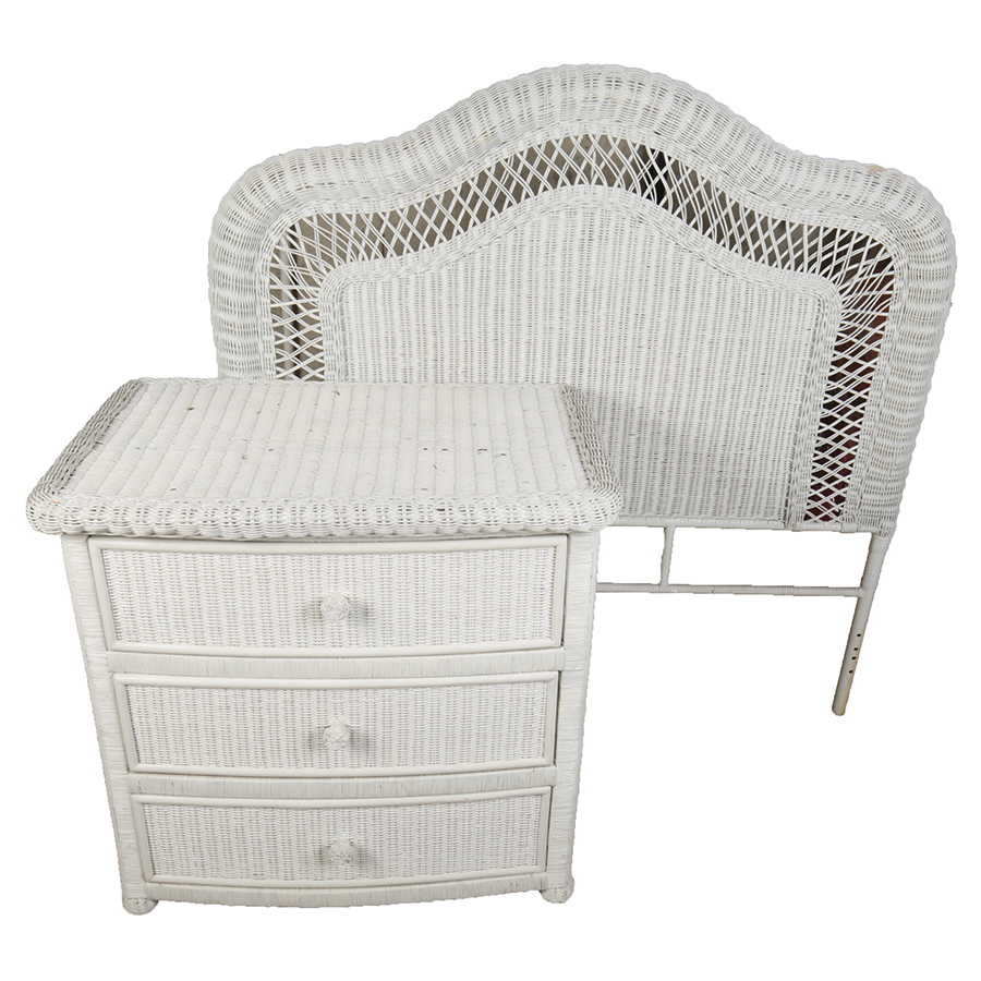 "Bristol Collection for Pier1" Wicker Chest and Matching Headboard