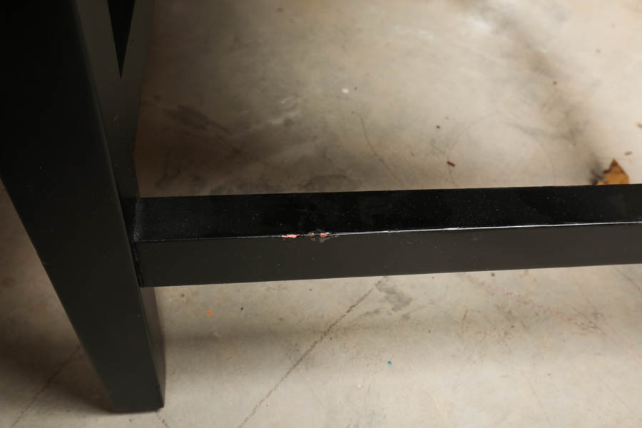 Four Black and Cream Faux Leather Bar Stools