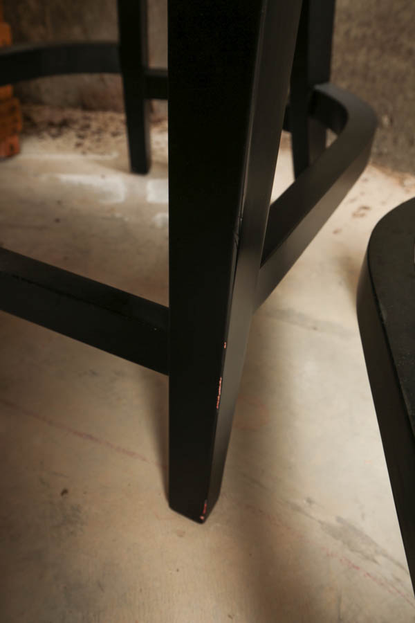 Four Black and Cream Faux Leather Bar Stools