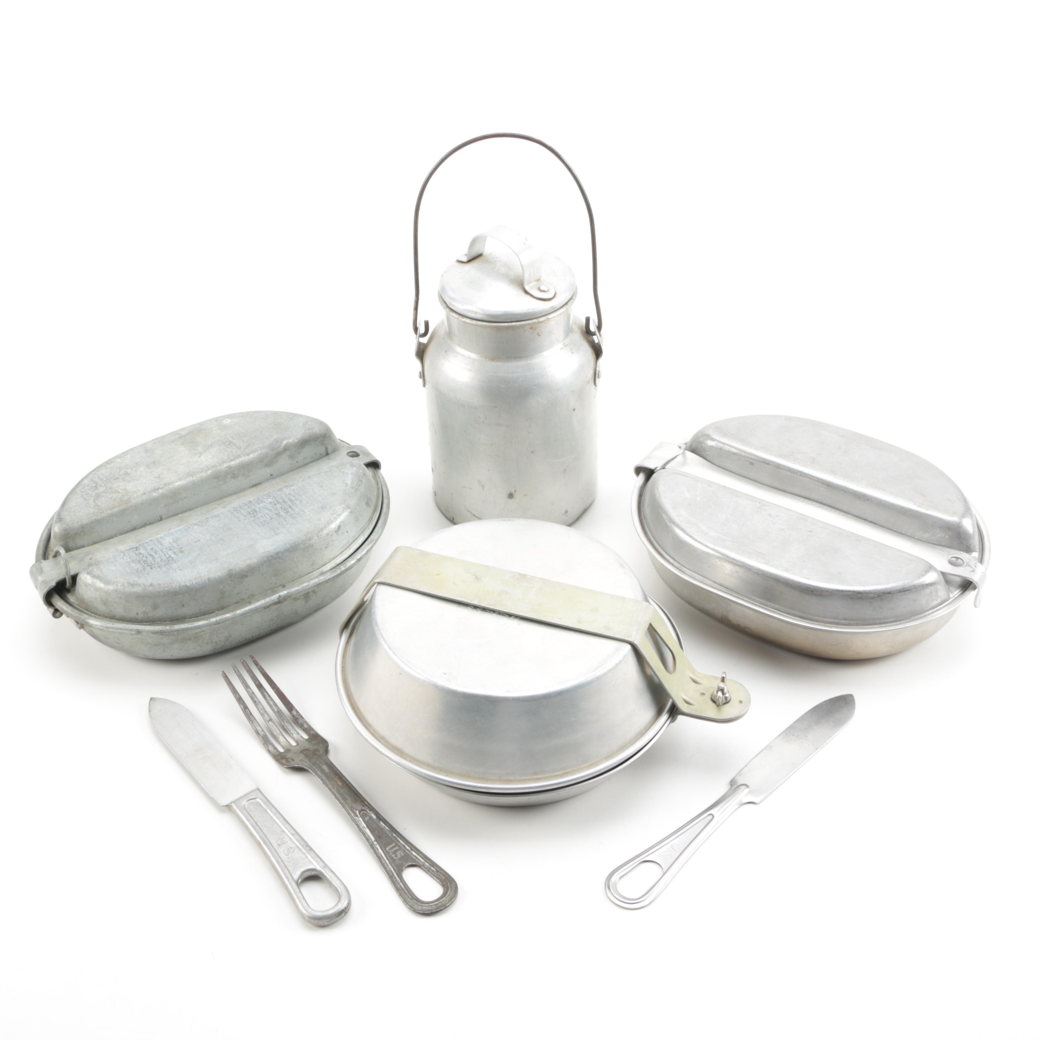 Vintage Aluminum World War Two and Boy Scout Mess Kits