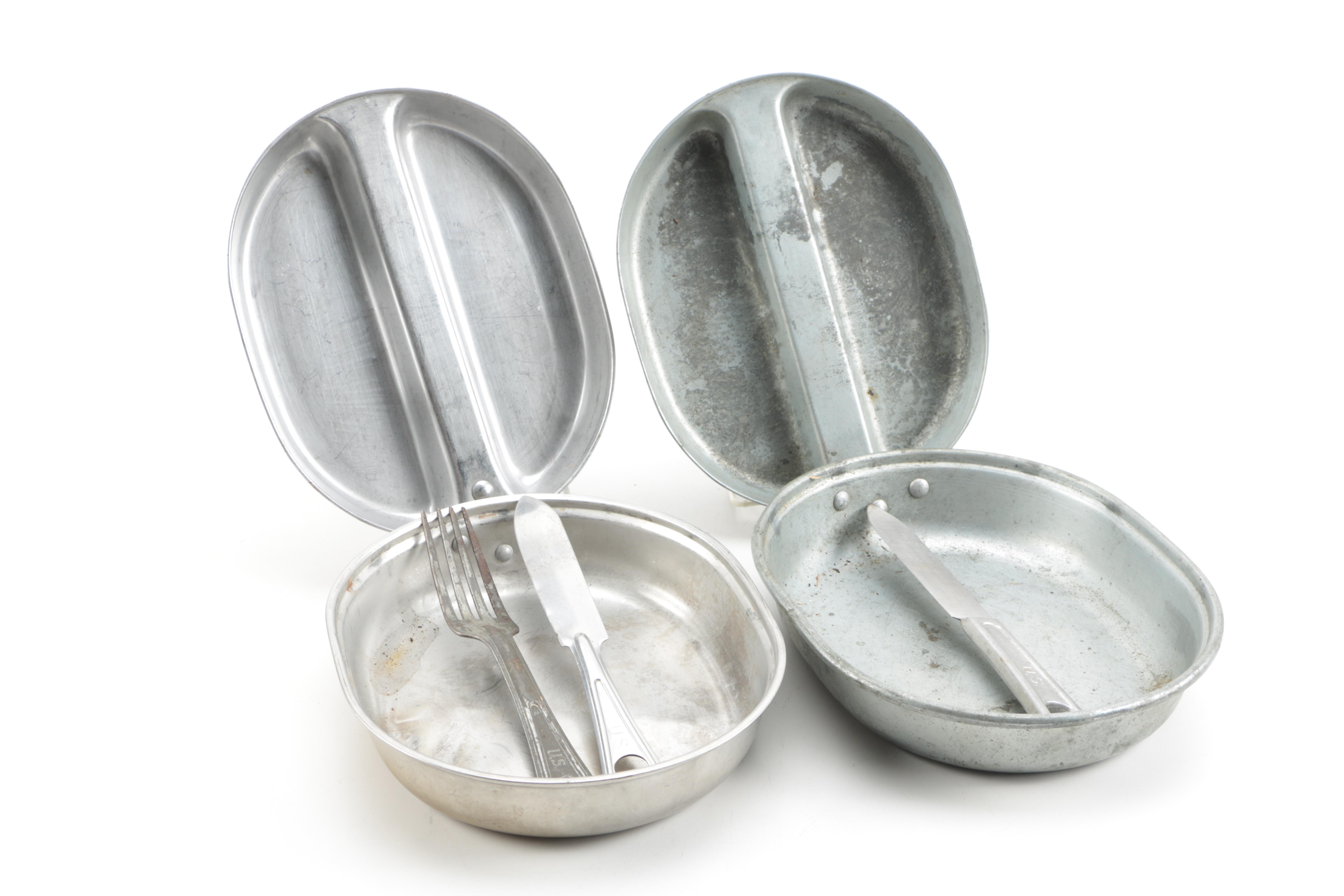 Vintage Aluminum World War Two and Boy Scout Mess Kits